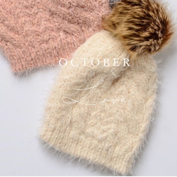 OCTOBER LOVE Ivory Mohair Beanies - Picture 2 of 10